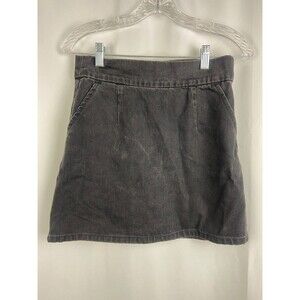 TOPSHOP MOTO Black Denim Skirt Womens W28 Pockets Back Zipper Pleated Goth
